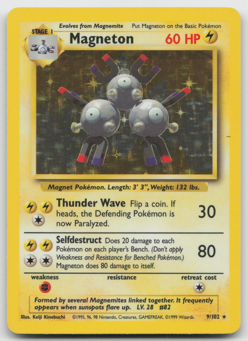 Magneton Holo Rare Base Set 9/102 VLP