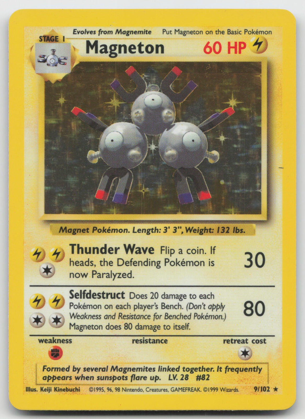 Magneton Holo Rare Base Set 9/102 VLP