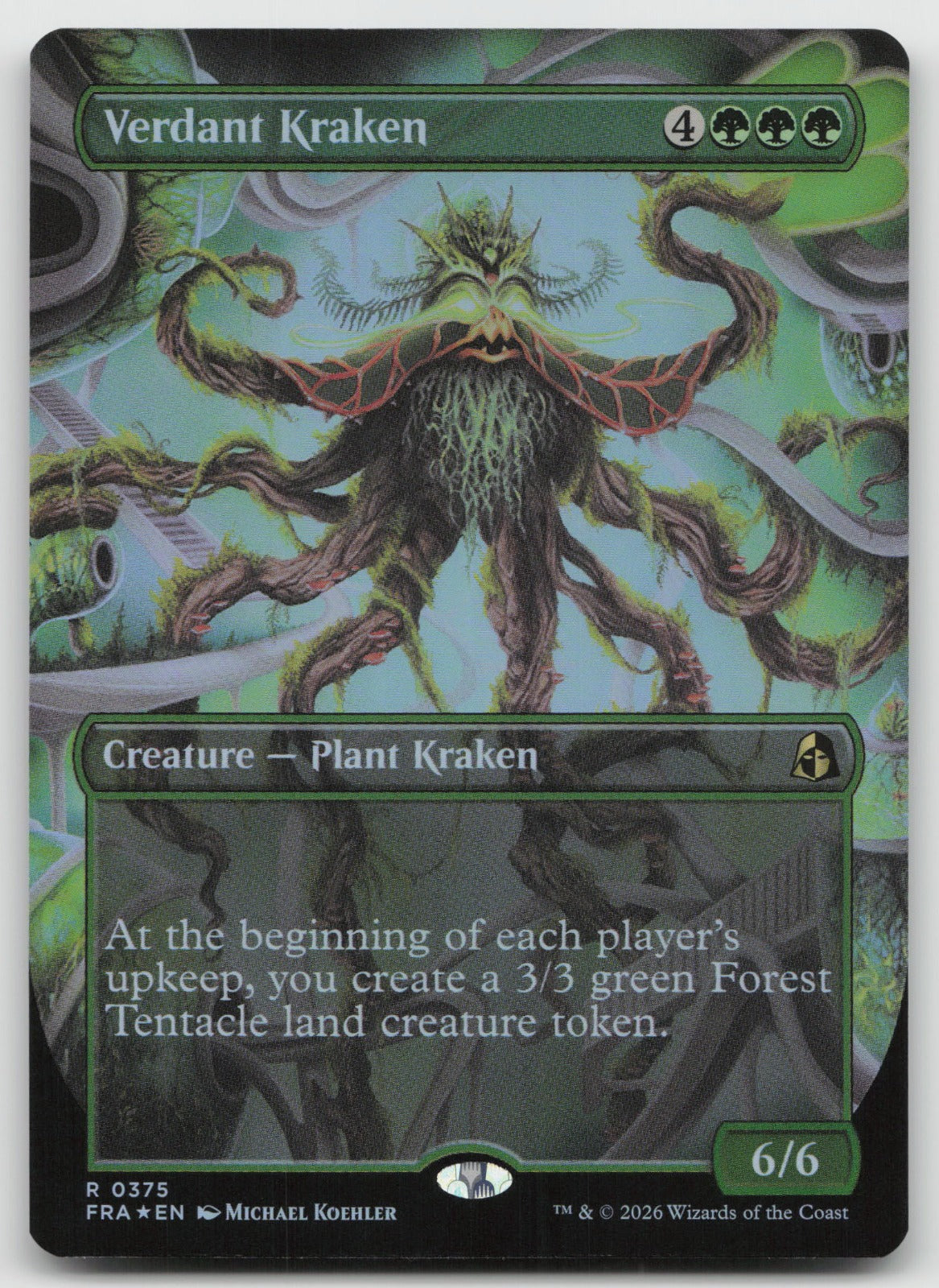 Verdant Kraken (Borderless) R Foil Reality Fracture 375 NM