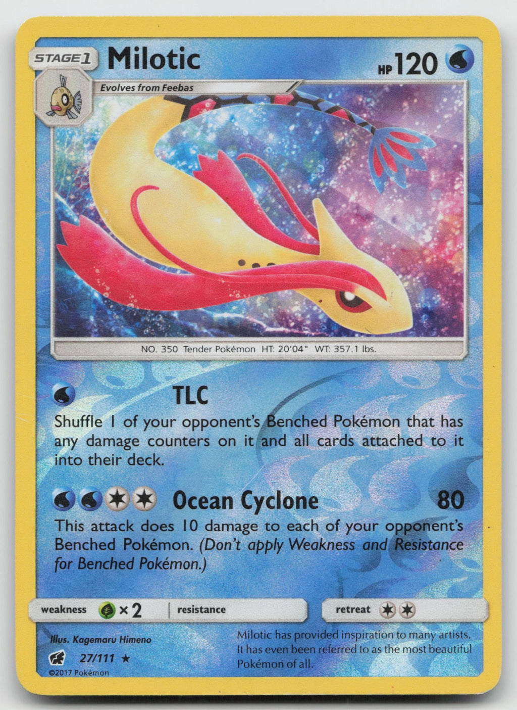 Milotic Reverse Holo Rare SM - Crimson Invasion 27/111 LP