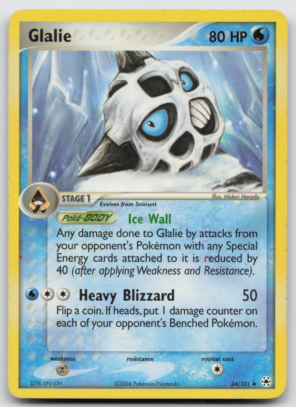 Glalie Uncommon Hidden Legends 34/101 MP