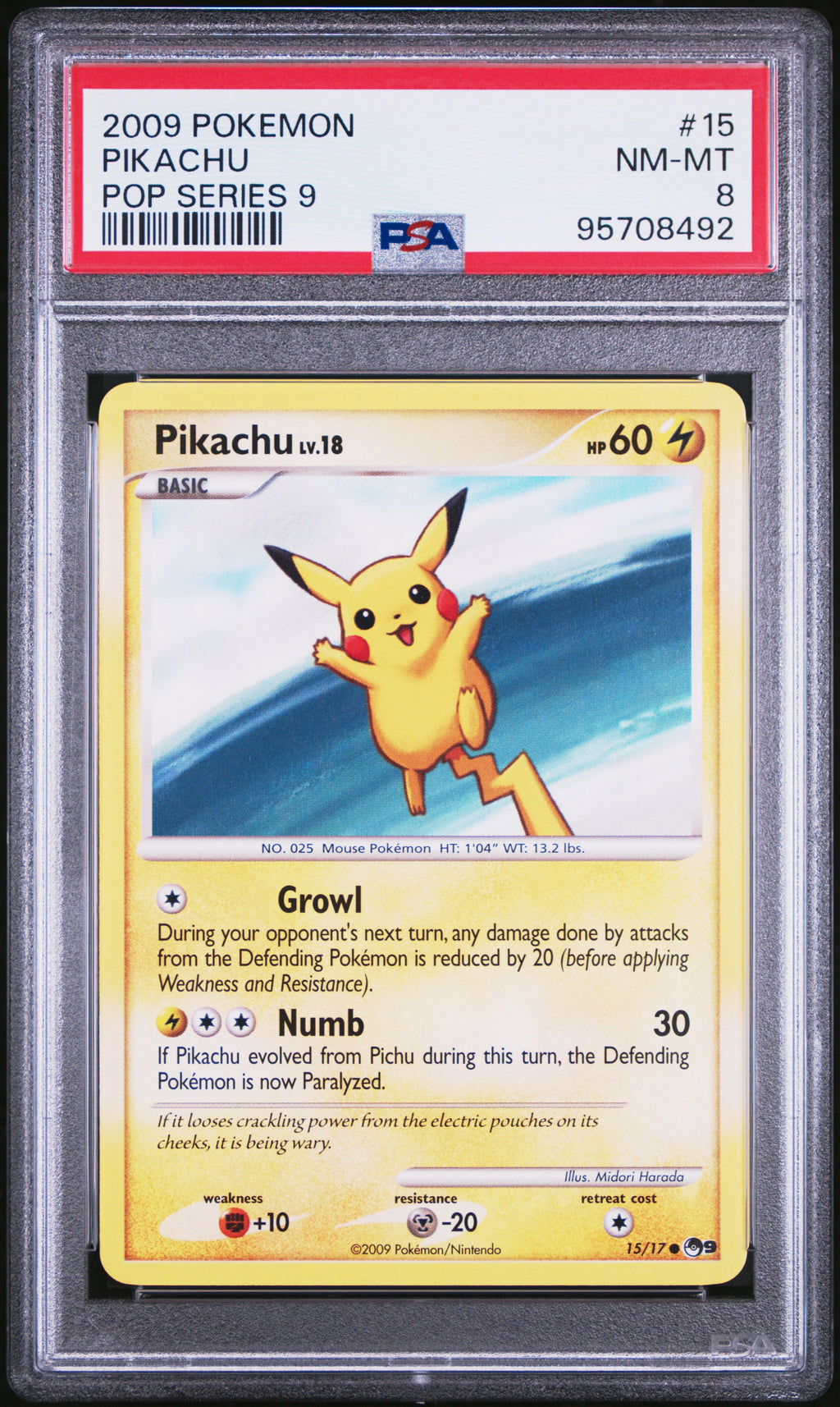 Pikachu Pokemon Pop Series 9 15/17 PSA 8
