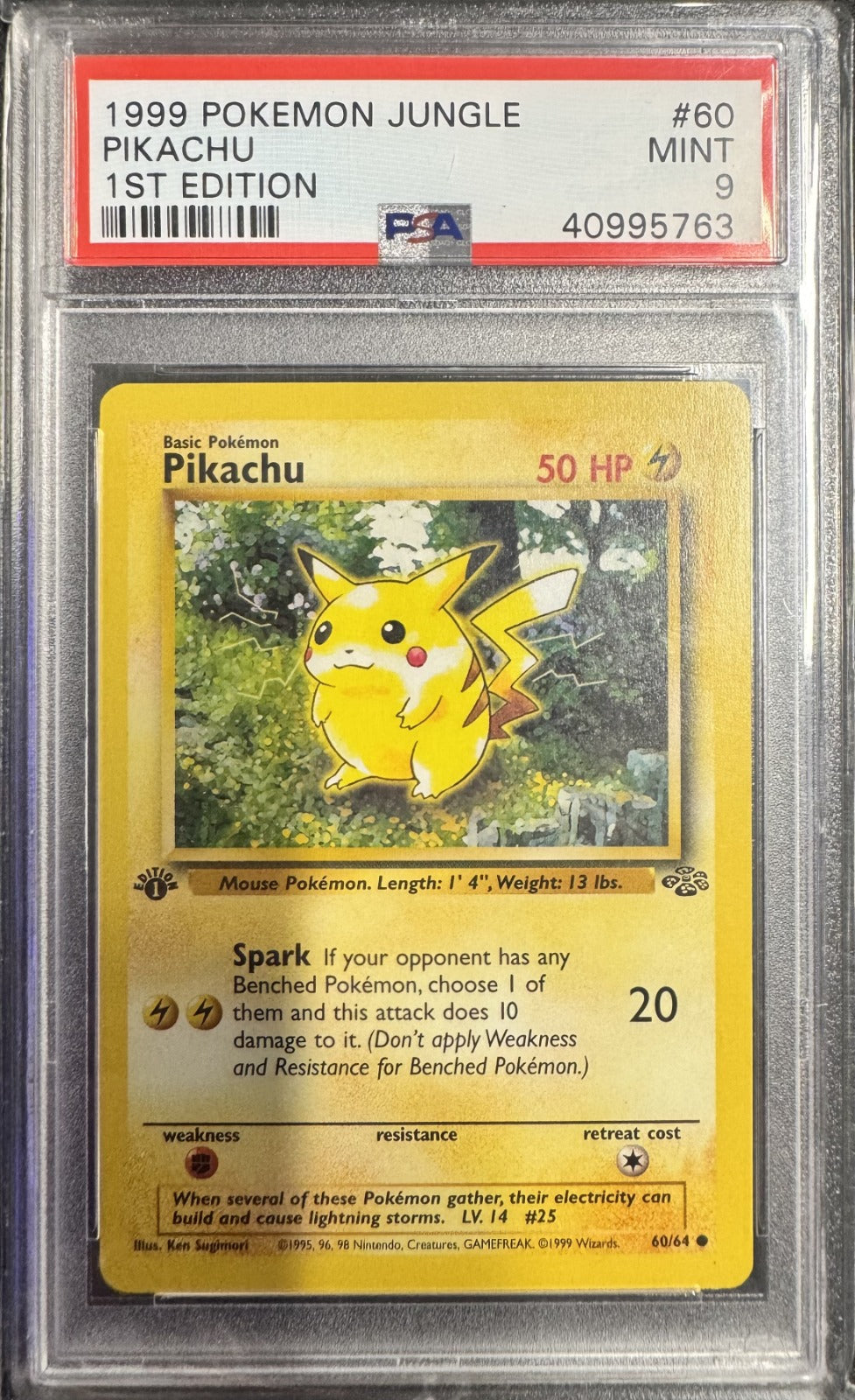 Pikachu 1st Edition Common Jungle 60/64 PSA 9