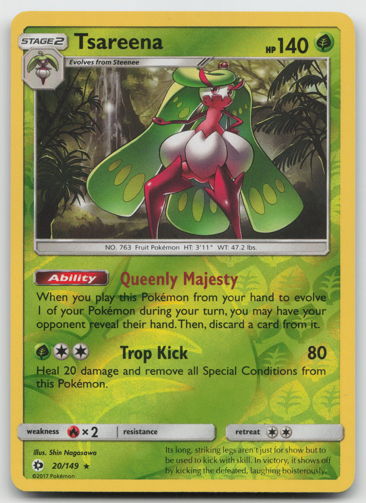 Tsareena Holo Rare Reverse Holofoil SM Base Set 20/149 VLP