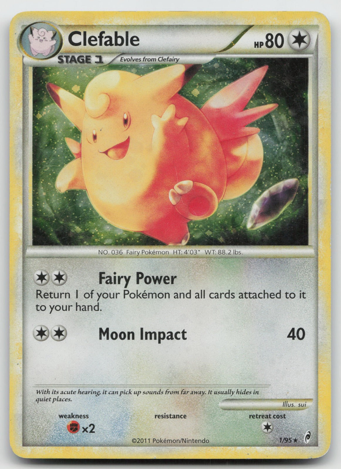 Clefable Holo Rare Call of Legends 1/95 HP