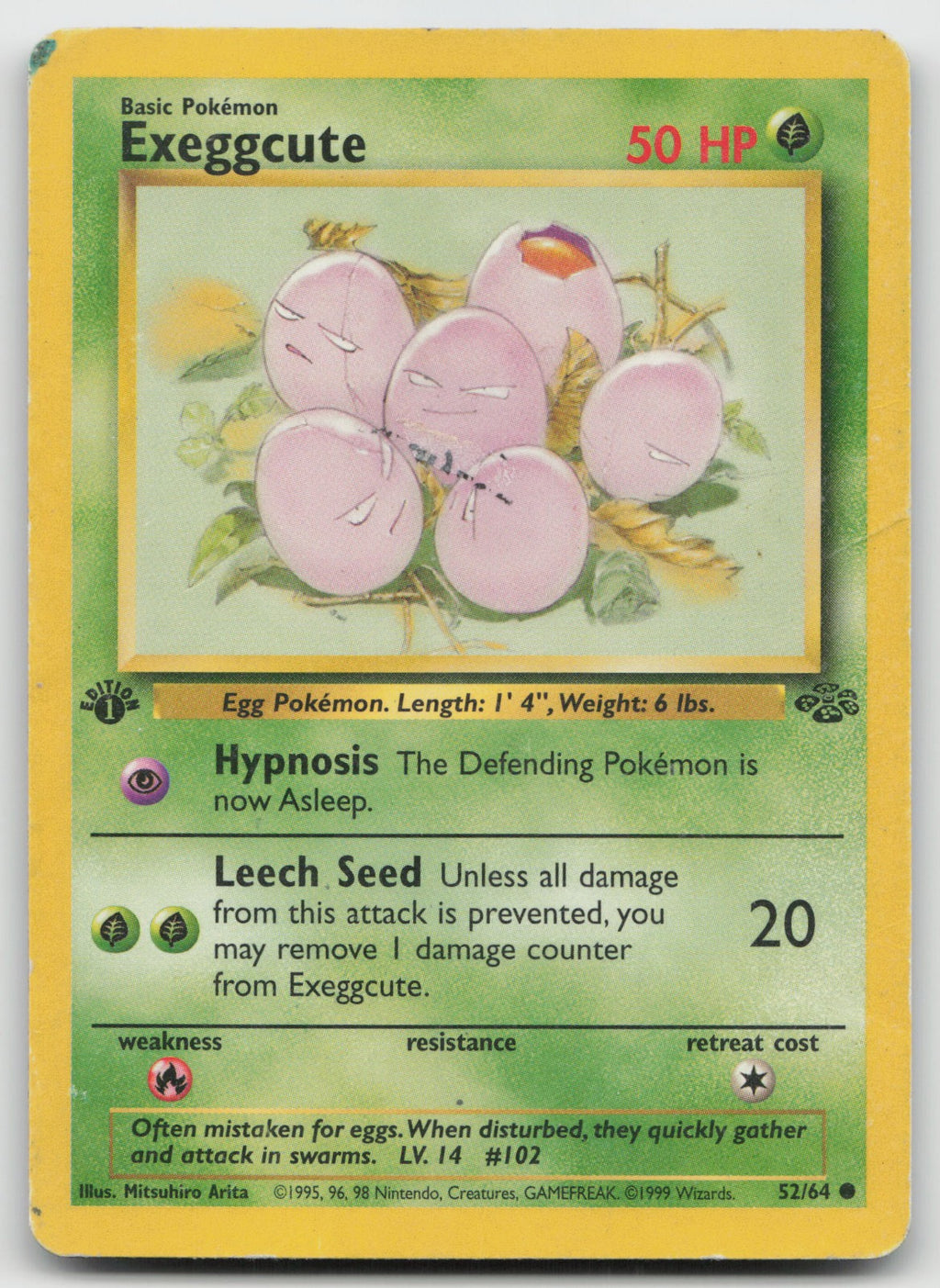 Exeggcute Common 1st Edition Jungle 52/64 DMG