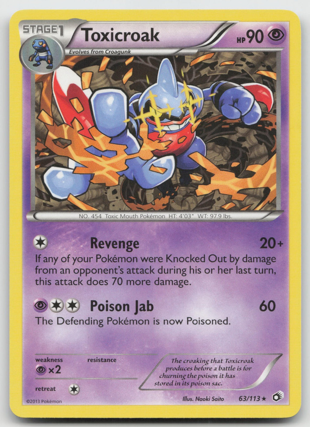 Toxicroak Rare Legendary Treasures 63/113 LP