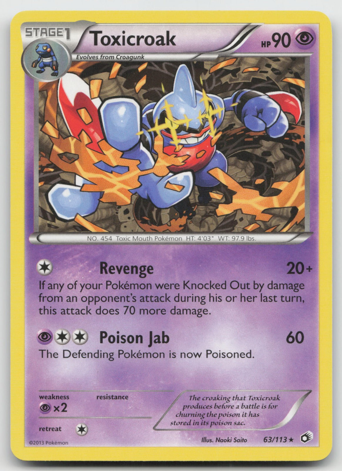 Toxicroak Rare Legendary Treasures 63/113 LP