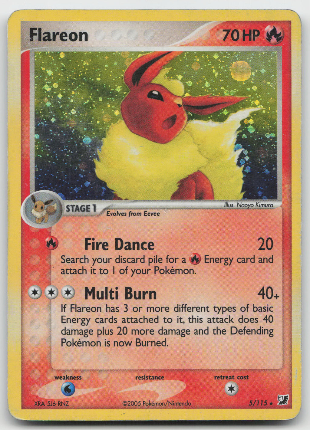 Flareon Holo Rare Unseen Forces 5/115 HP