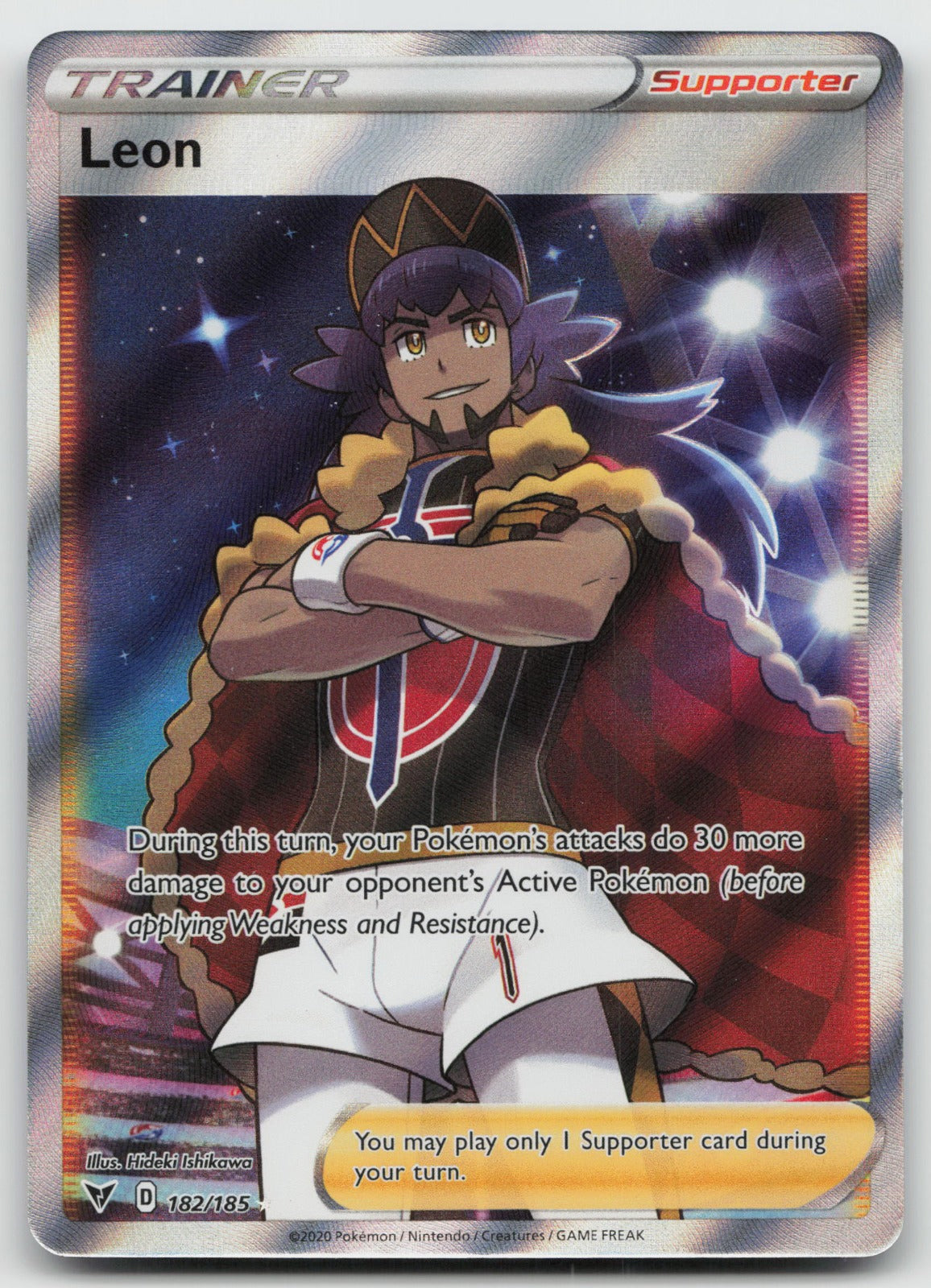 Leon (Full Art) Holo Ultra Rare SWSH04: Vivid Voltage 182/185 NM