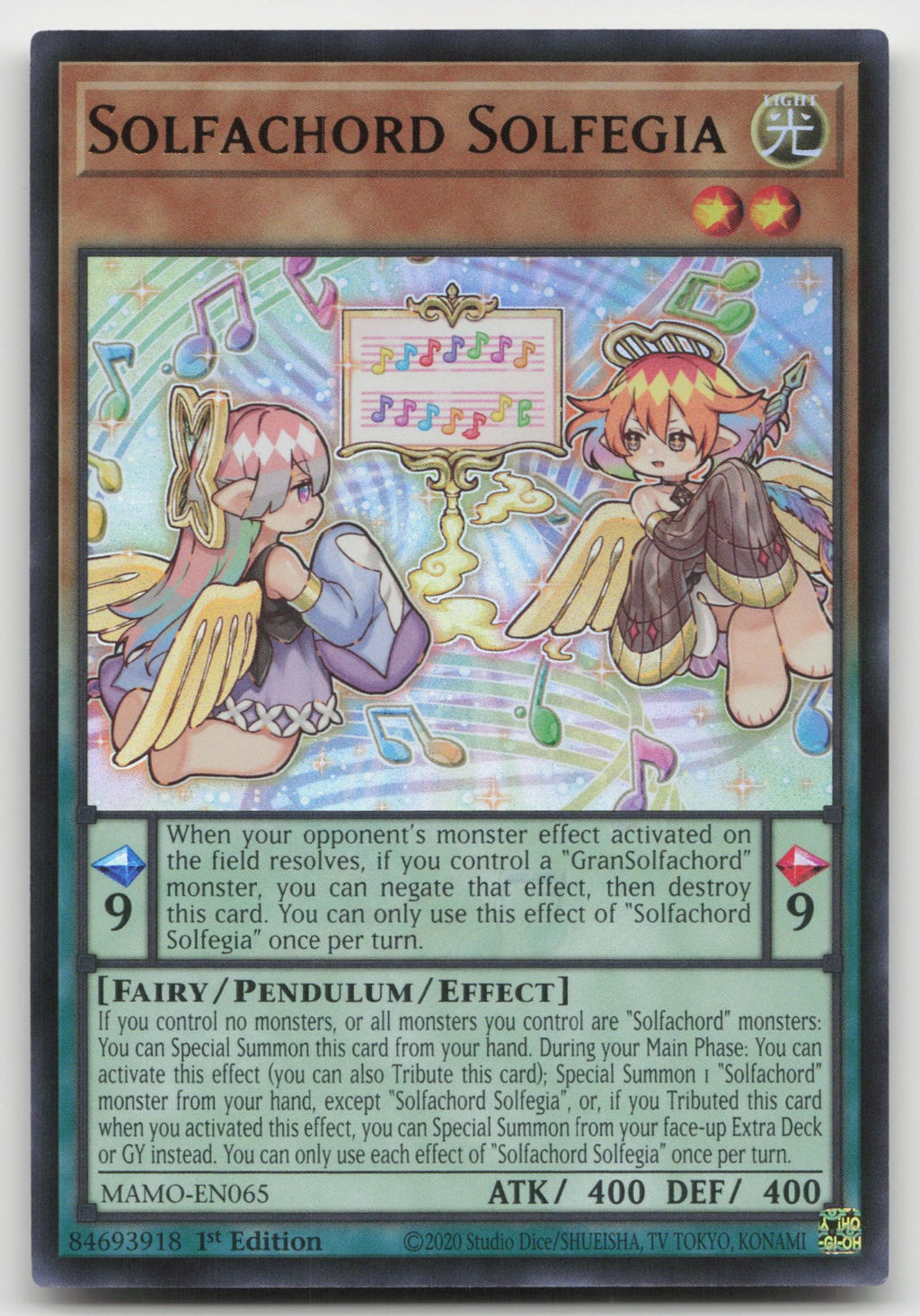 Solfachord Solfegia 1st Edition Ultra Rare Magnificent Monsters MAMO-EN065 NM