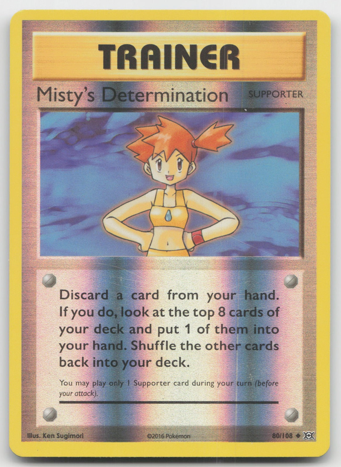 Misty's Determination Reverse Holo Uncommon XY - Evolutions 80/108 VLP