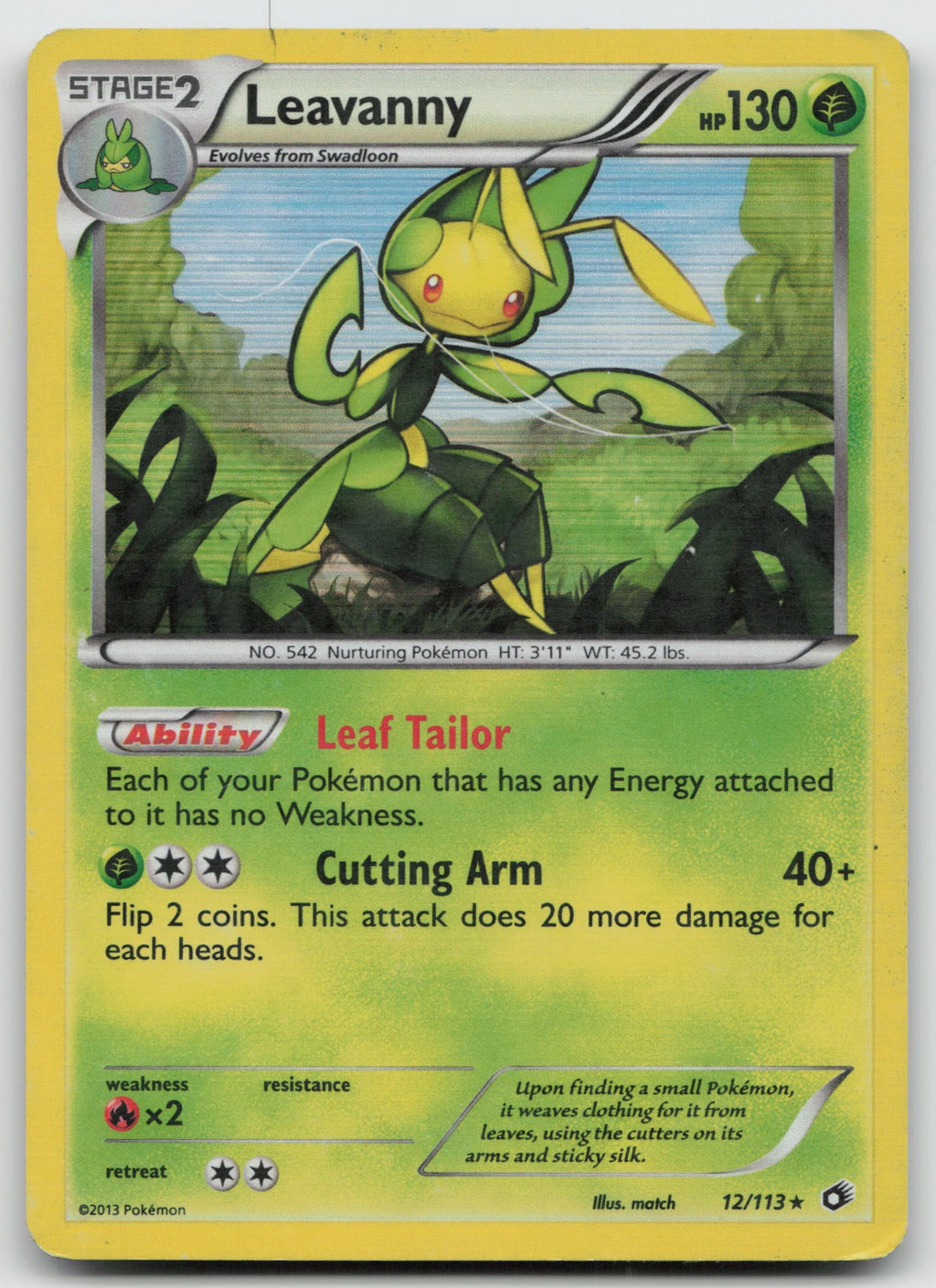 Leavanny Holo Rare Legendary Treasures 12/113 HP