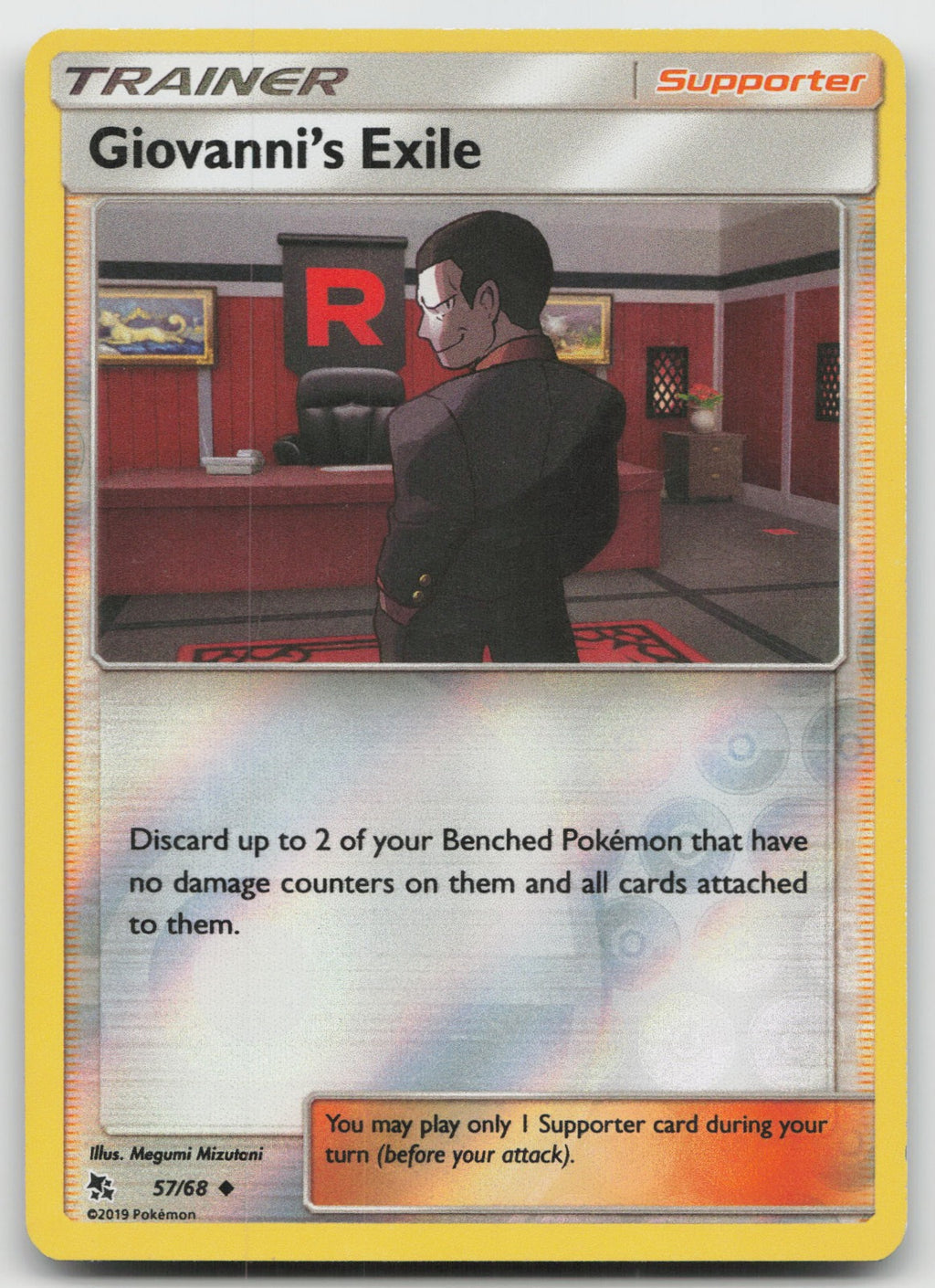 Giovanni's Exile Reverse Holo Uncommon Hidden Fates 57/68 NM