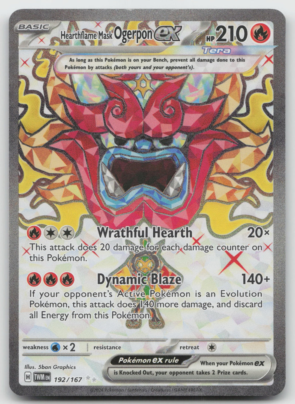Hearthflame Mask Ogerpon ex Holo Ultra Rare SV06: Twilight Masquerade 192/167 NM
