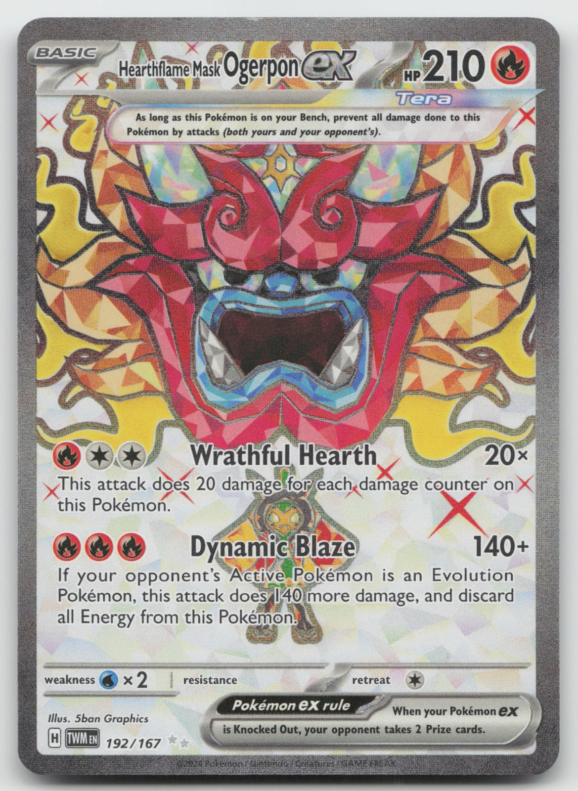 Hearthflame Mask Ogerpon ex Holo Ultra Rare SV06: Twilight Masquerade 192/167 NM