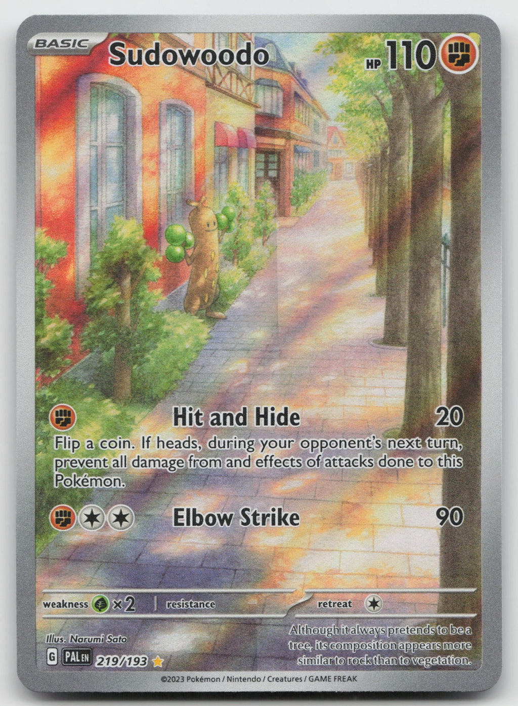 Sudowoodo Illustration Rare Holo SV02: Paldea Evolved 219/193 NM