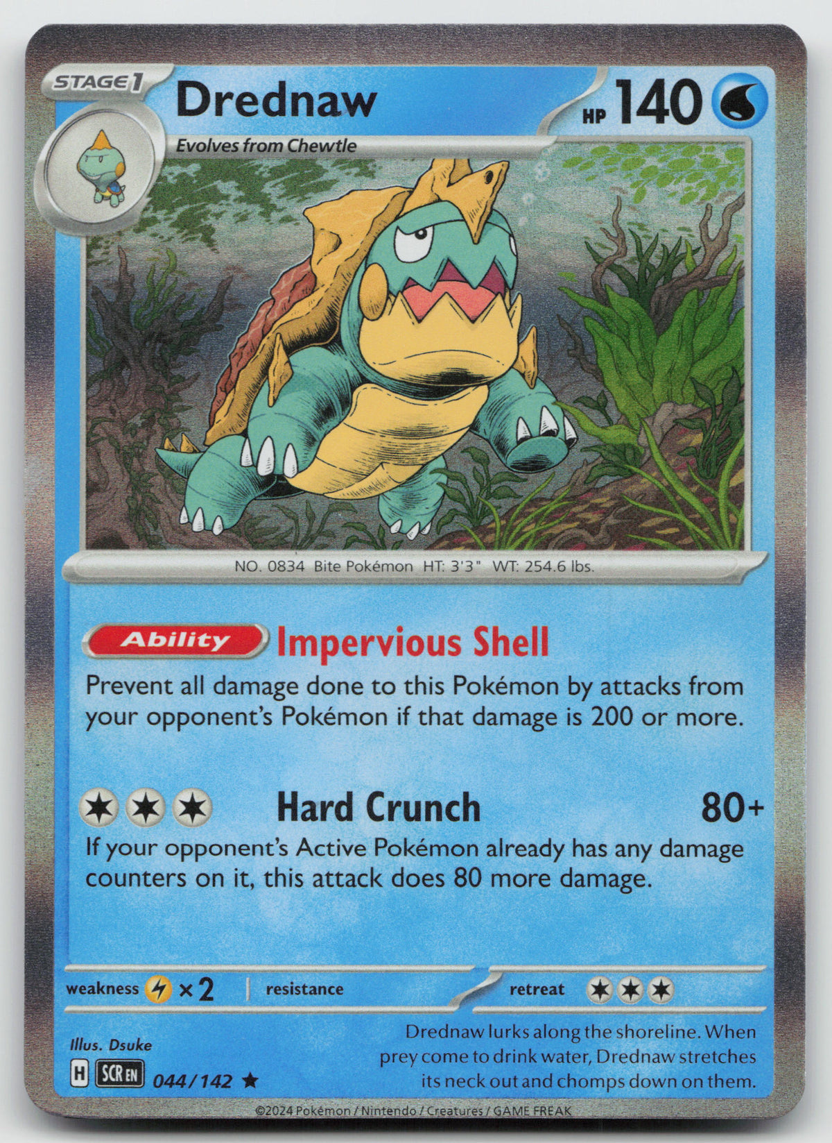 Drednaw Rare Holo SV07: Stellar Crown 044/142 NM