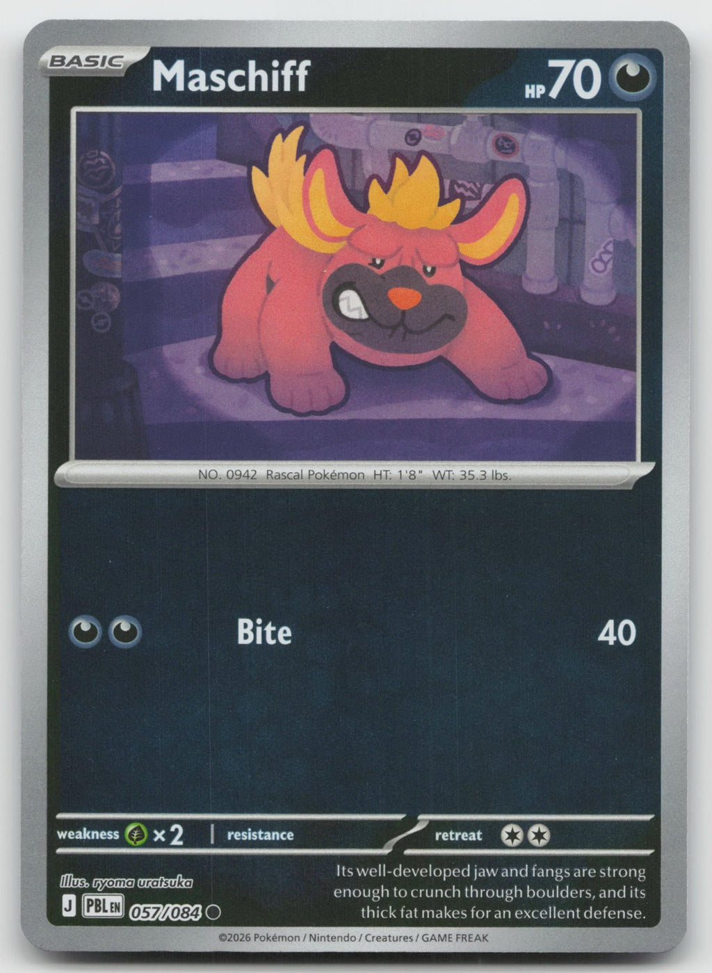 Maschiff Reverse Holo Common ME05: Pitch Black 057/084 NM