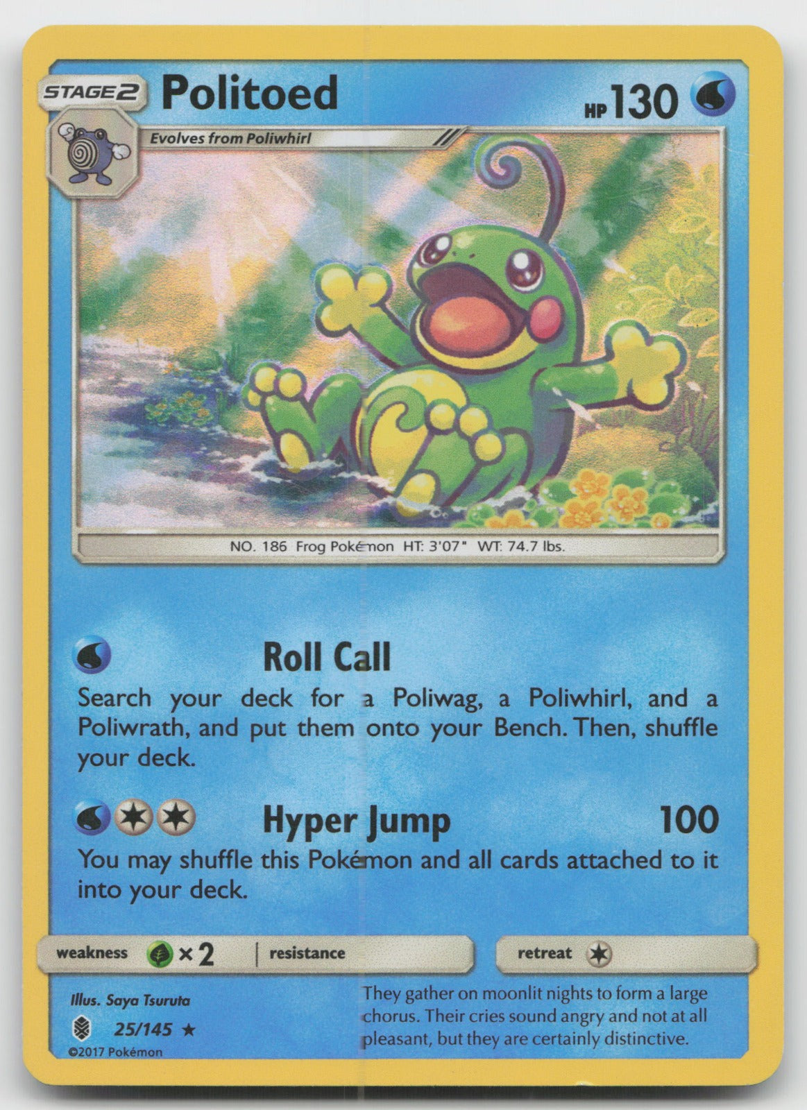 Politoed Holo Rare SM - Guardians Rising 25/145 LP