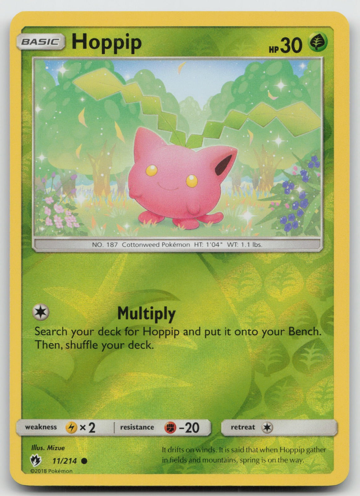 Hoppip Reverse Holo Common SM - Lost Thunder 11/214 NM