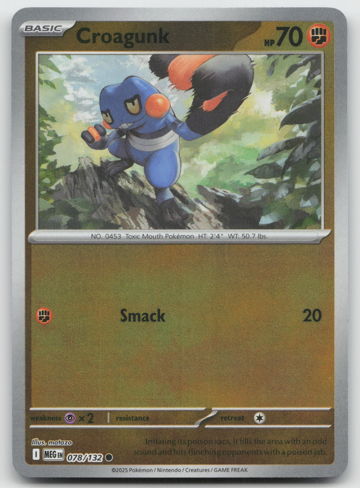 Croagunk Common Reverse Holo ME01: Mega Evolution 078/132 NM