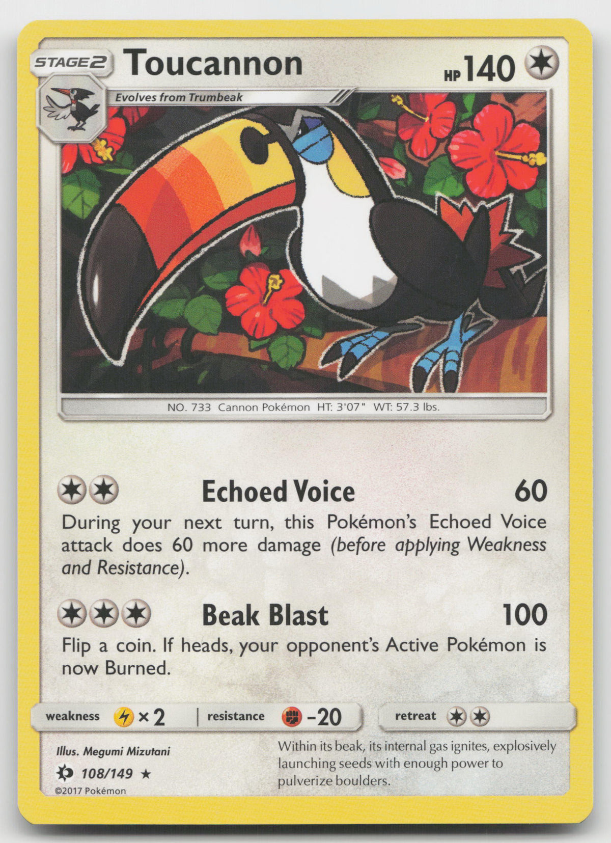 Toucannon Rare Normal SM Base Set 108/149 VLP
