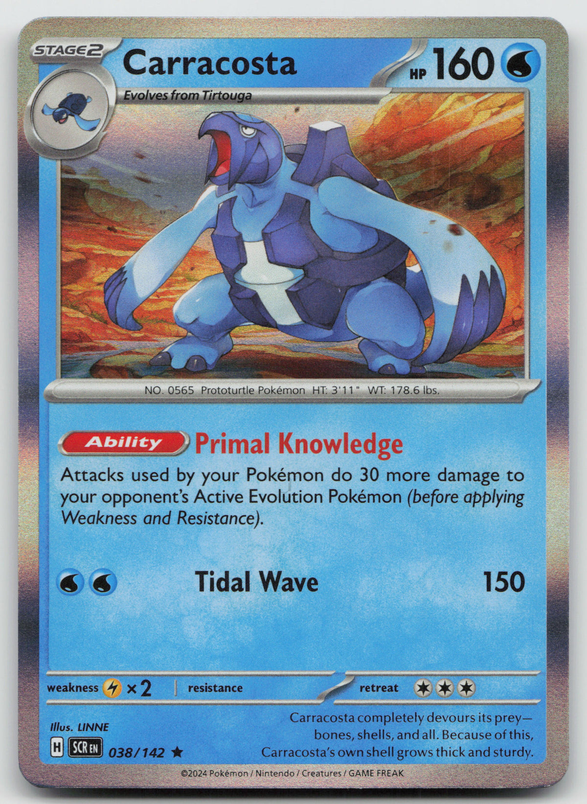 Carracosta Rare Holo SV07: Stellar Crown 038/142 NM
