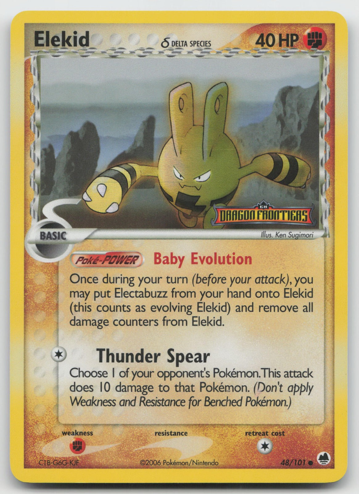 Elekid (Delta Species) Common Reverse Holo Dragon Frontiers 48/101 NM