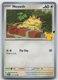 Meowth Holo Common ME: 30th Celebration 113/128 NM