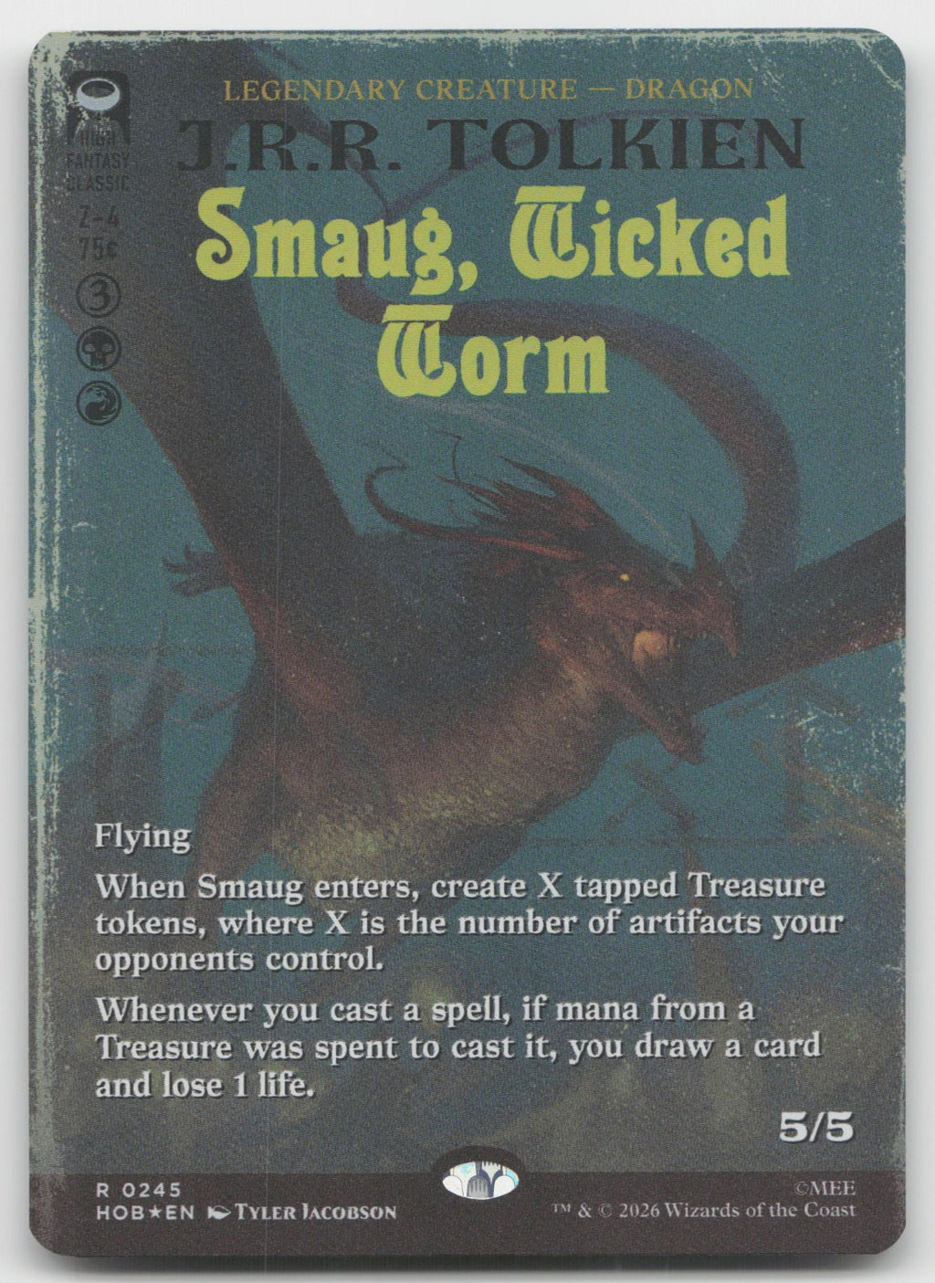 Smaug, Wicked Worm (Borderless) R Foil The Hobbit 245 NM