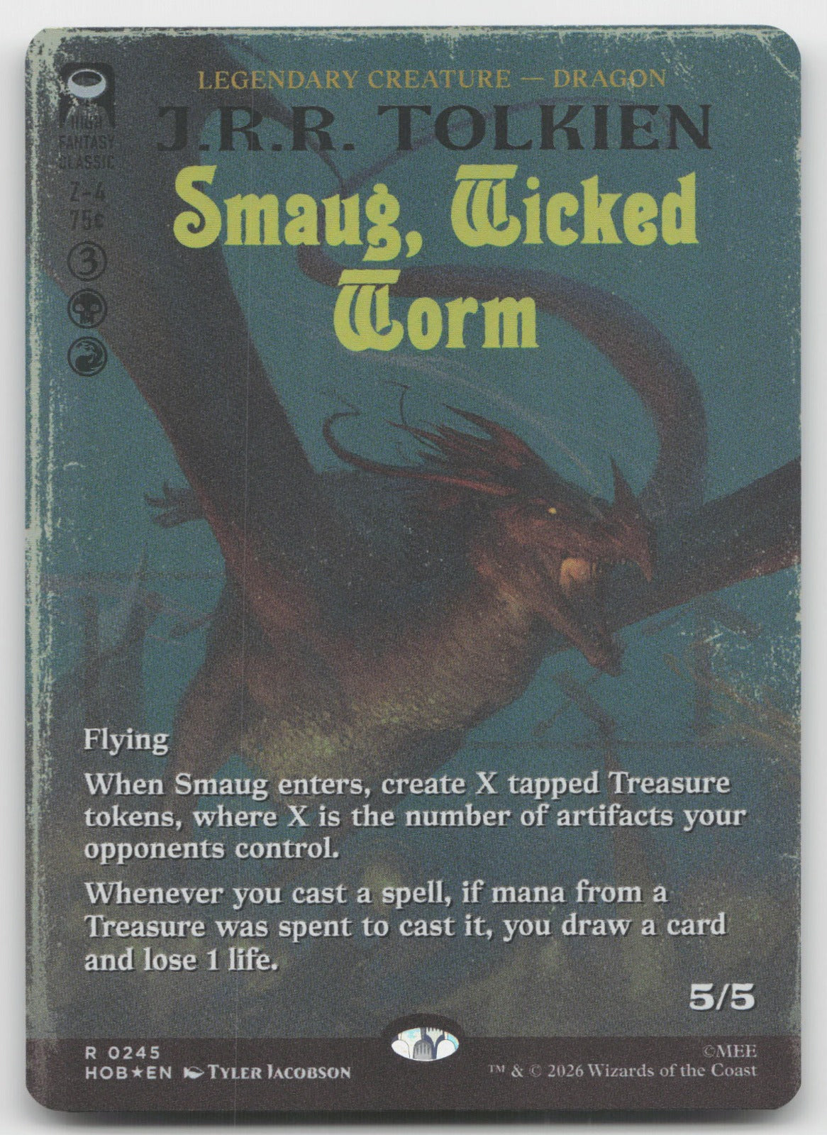 Smaug, Wicked Worm (Borderless) R Foil The Hobbit 245 NM