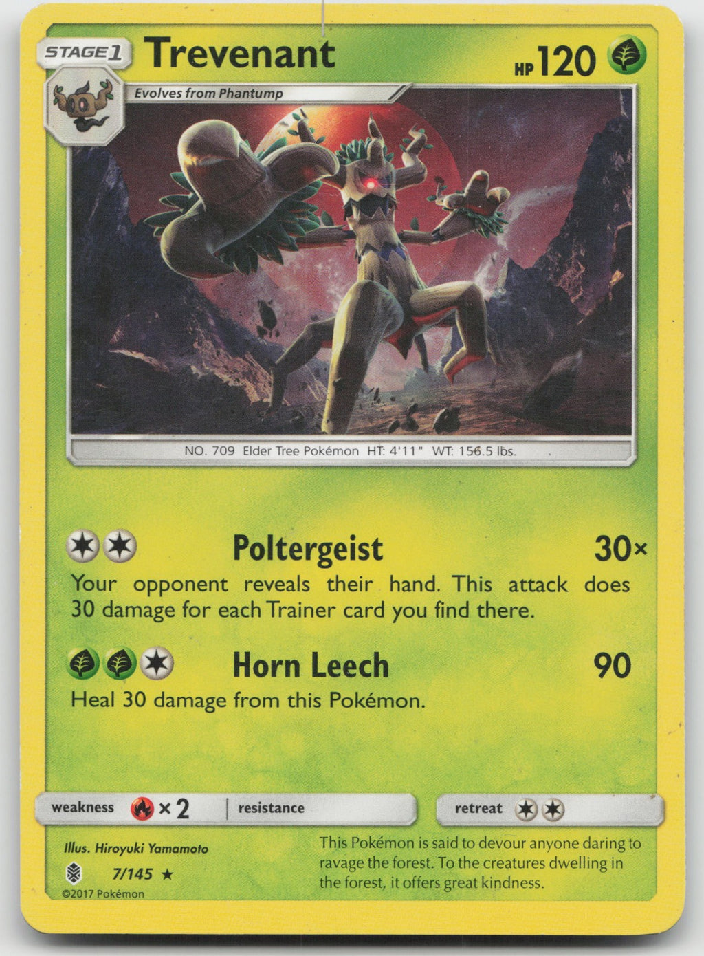 Trevenant Rare SM - Guardians Rising 7/145 LP