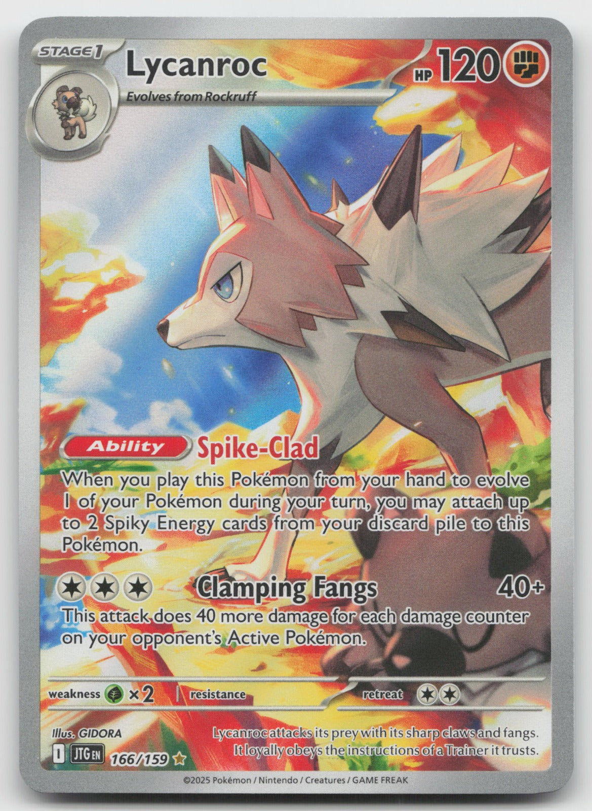 Lycanroc Holo Illustration Rare SV09: Journey Together 166/159 NM