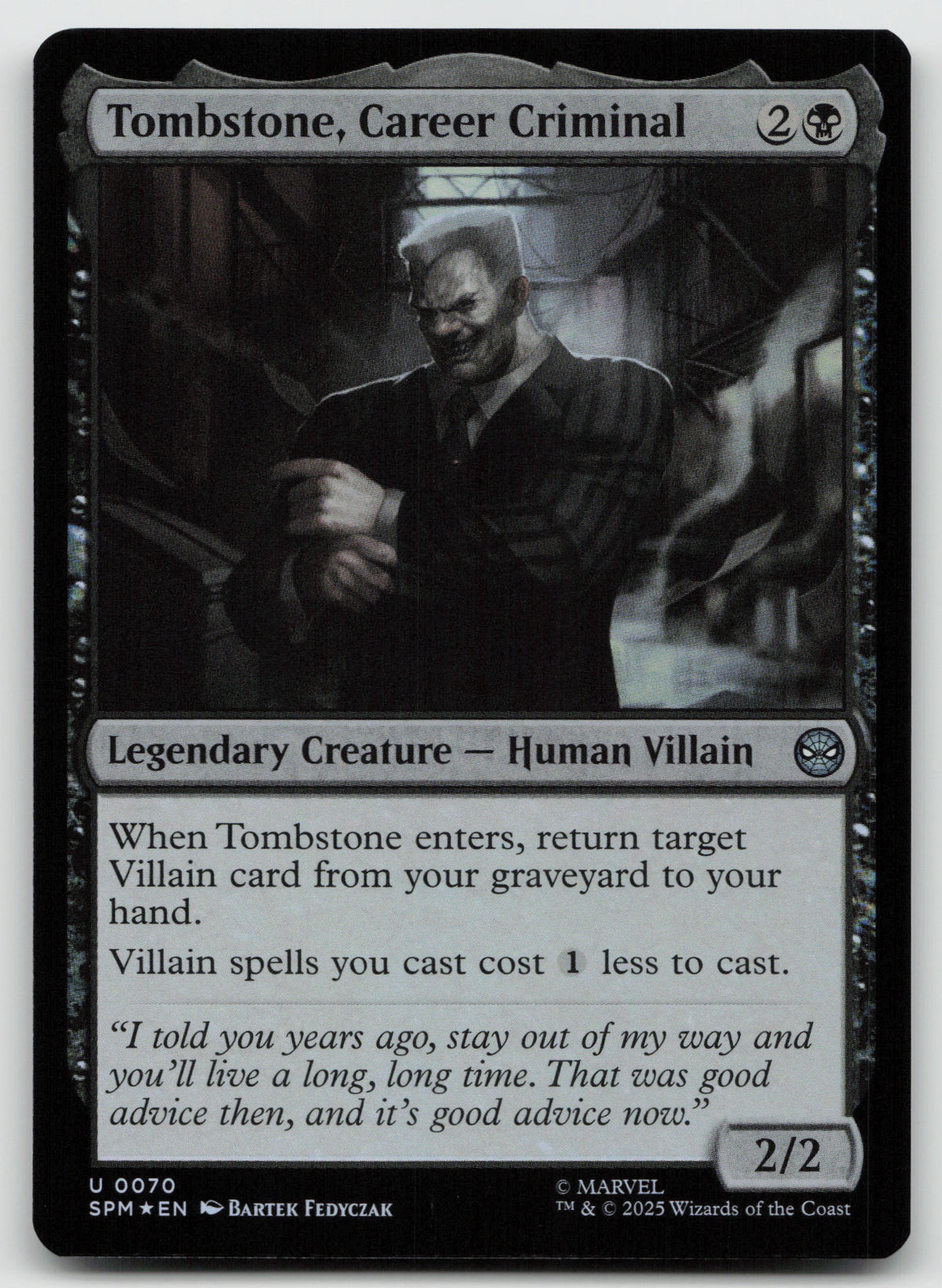 Tombstone, Career Criminal U Foil Marvel's Spider-Man 70 NM