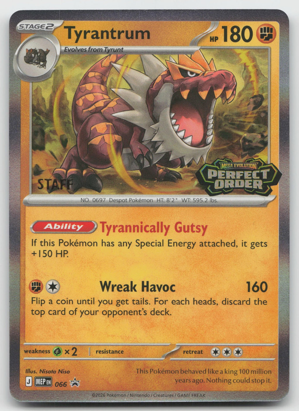 Tyrantrum - [Staff] Promo Holo ME: Mega Evolution Promo MEP066 NM