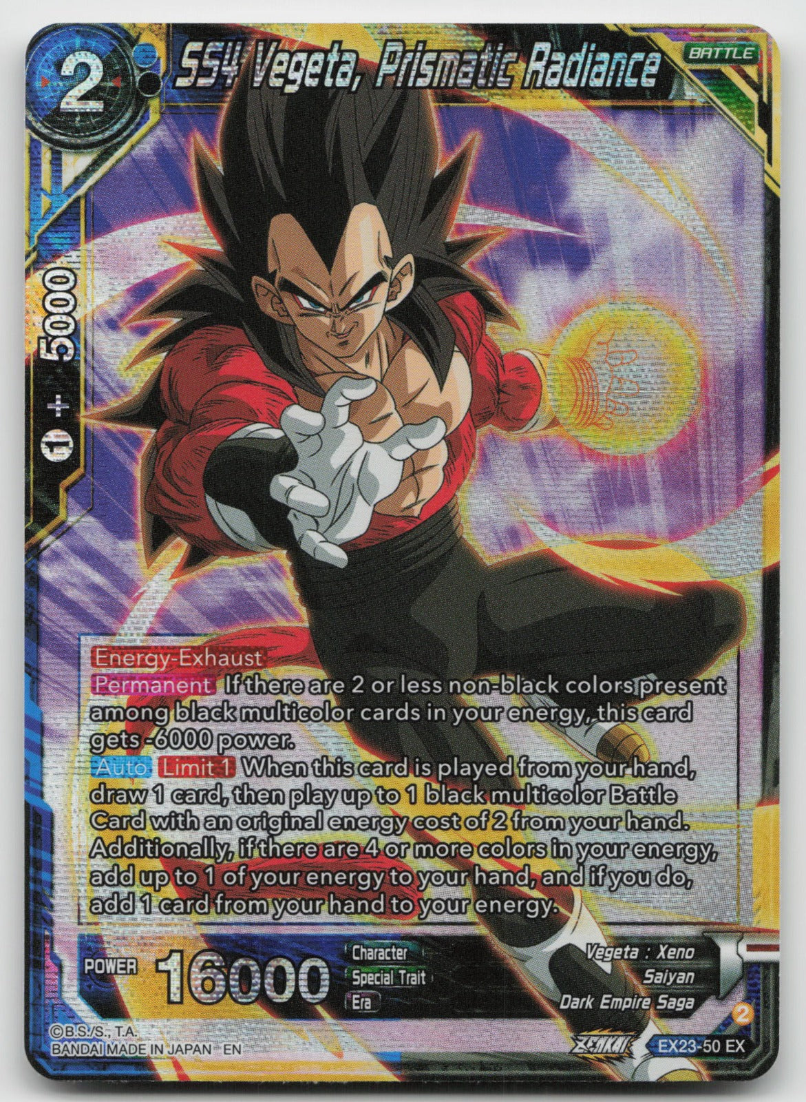 SS4 Vegeta, Prismatic Radiance Expansion Rare Foil 2023 EX23-50 NM