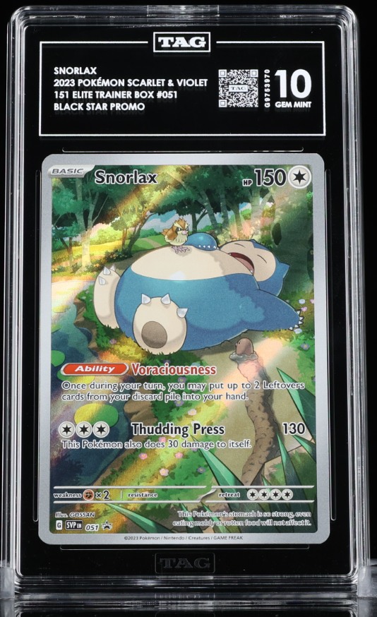 Snorlax Promo Holo SV: Scarlet & Violet Promo Cards SVP051 TAG 10 NOT PSA