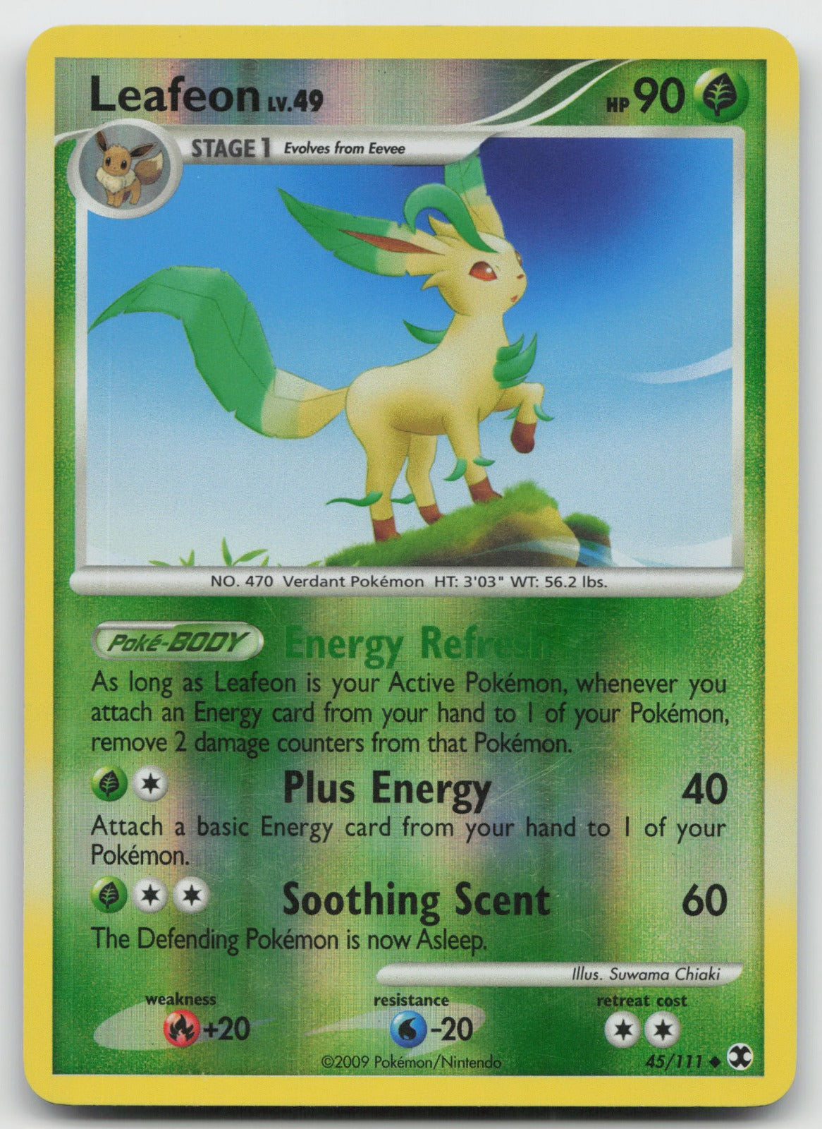 Leafeon Uncommon Reverse Holo Rising Rivals 45/111 LP/MP