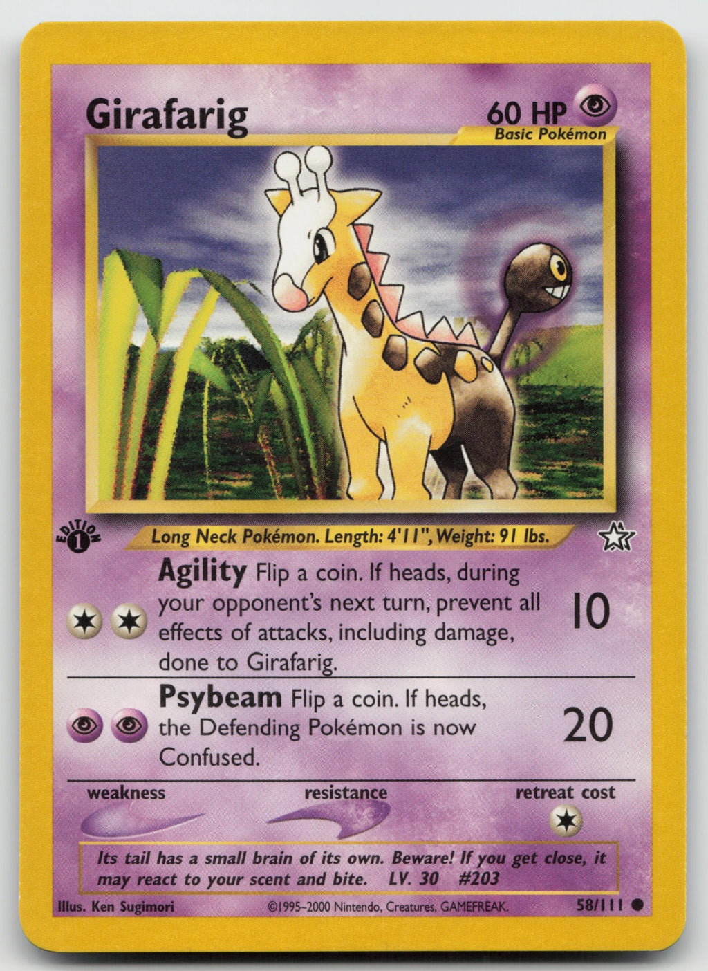 Girafarig Common 1st Edition Neo Genesis 58/111 LP