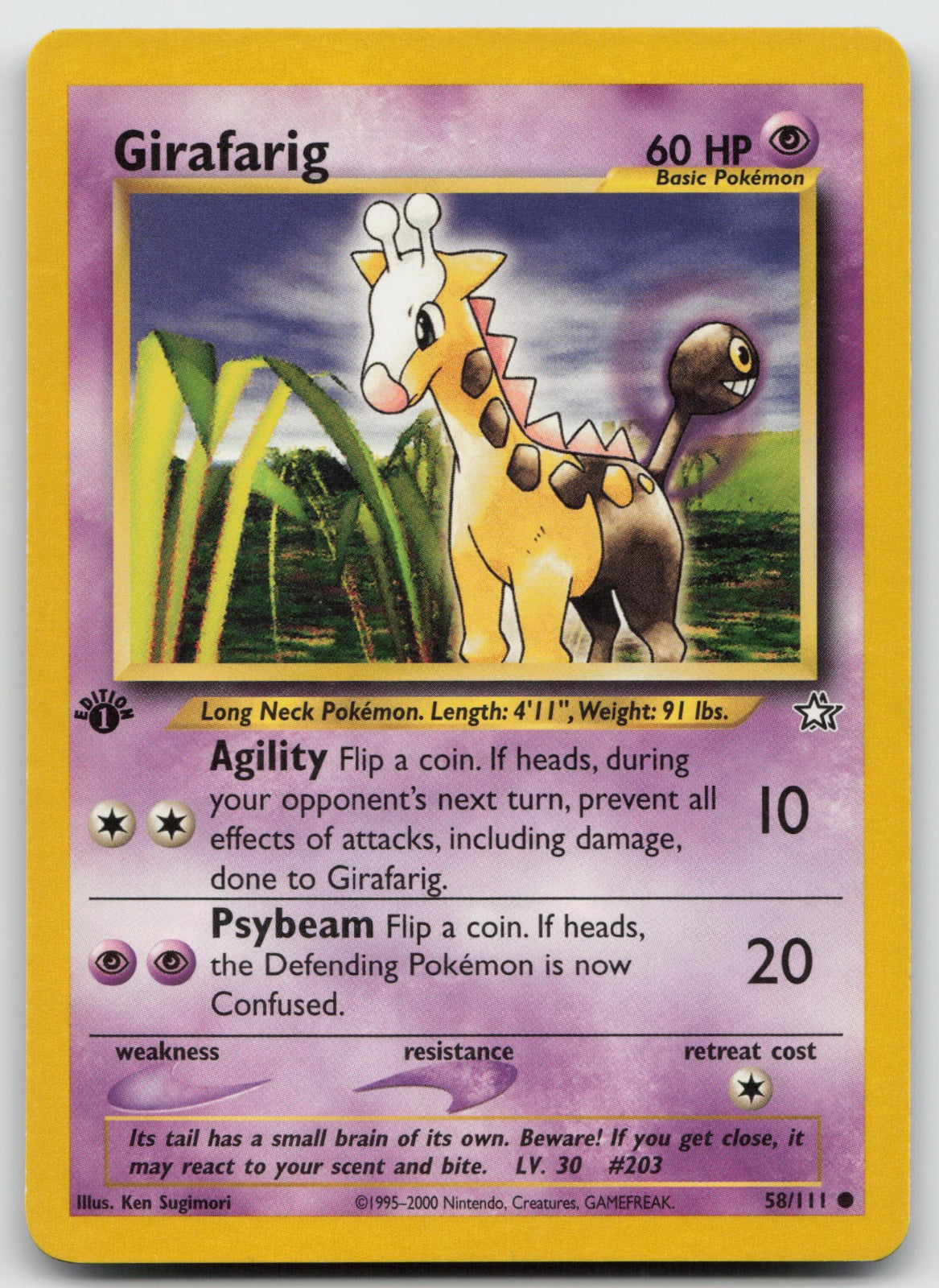 Girafarig Common 1st Edition Neo Genesis 58/111 LP