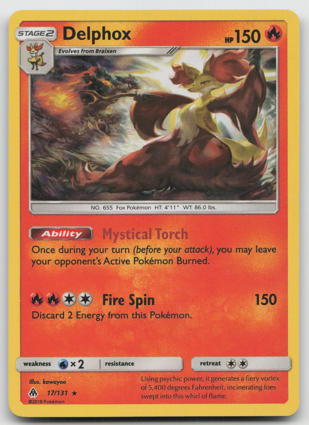 Delphox Holo Rare SM - Forbidden Light 17/131 VLP