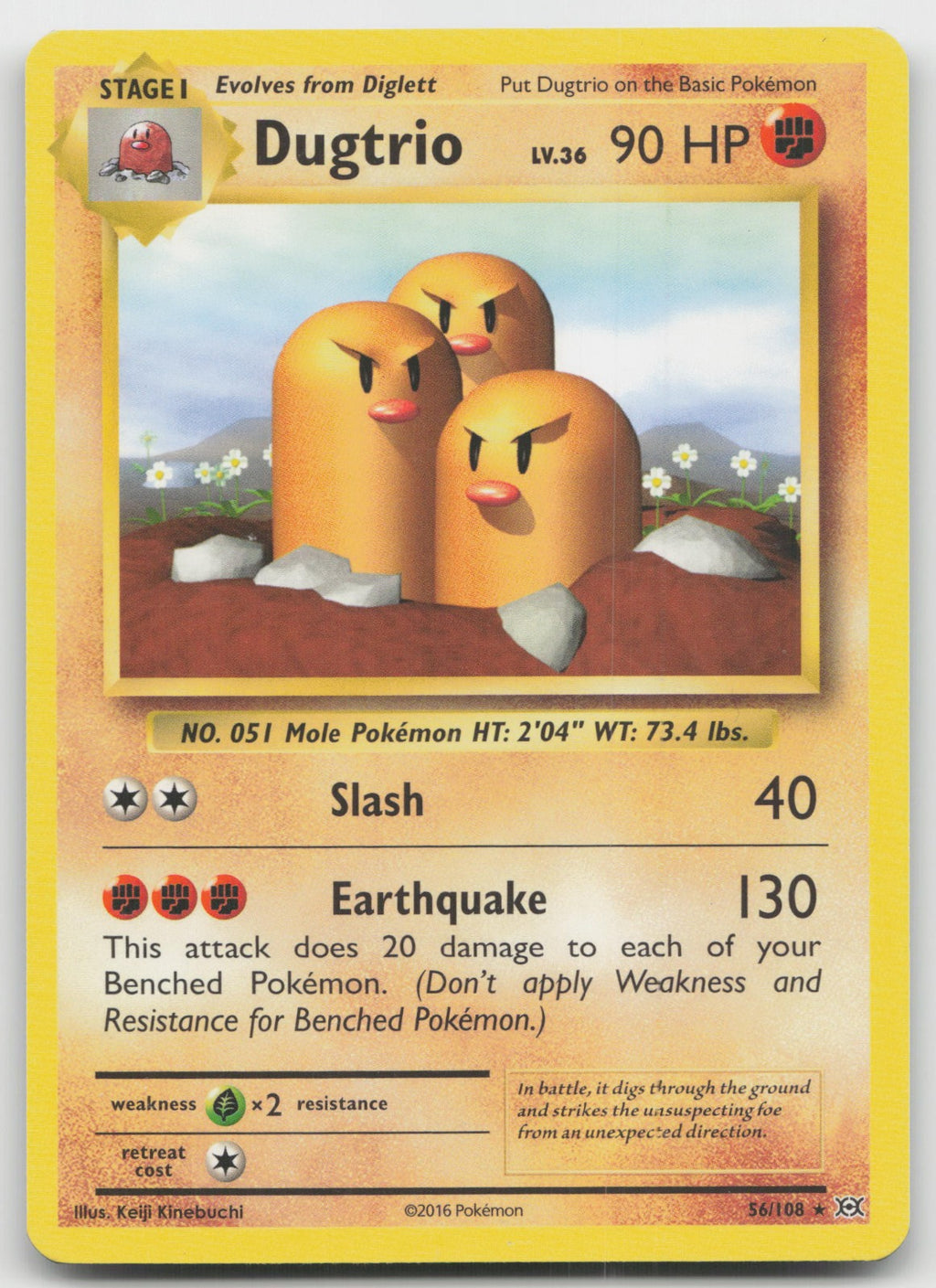 Dugtrio Rare XY - Evolutions 56/108 NM