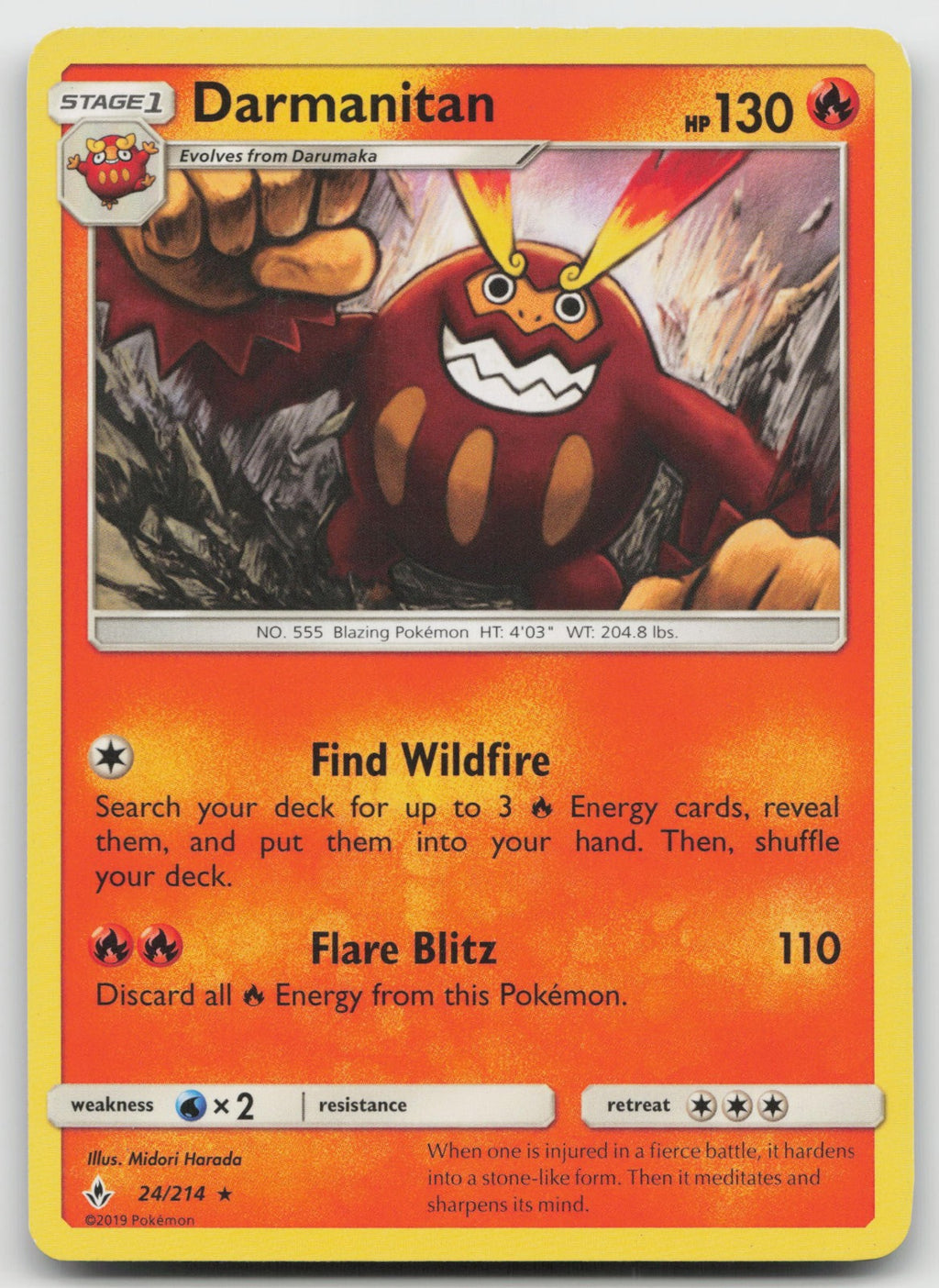 Darmanitan Rare SM - Unbroken Bonds 24/214 LP