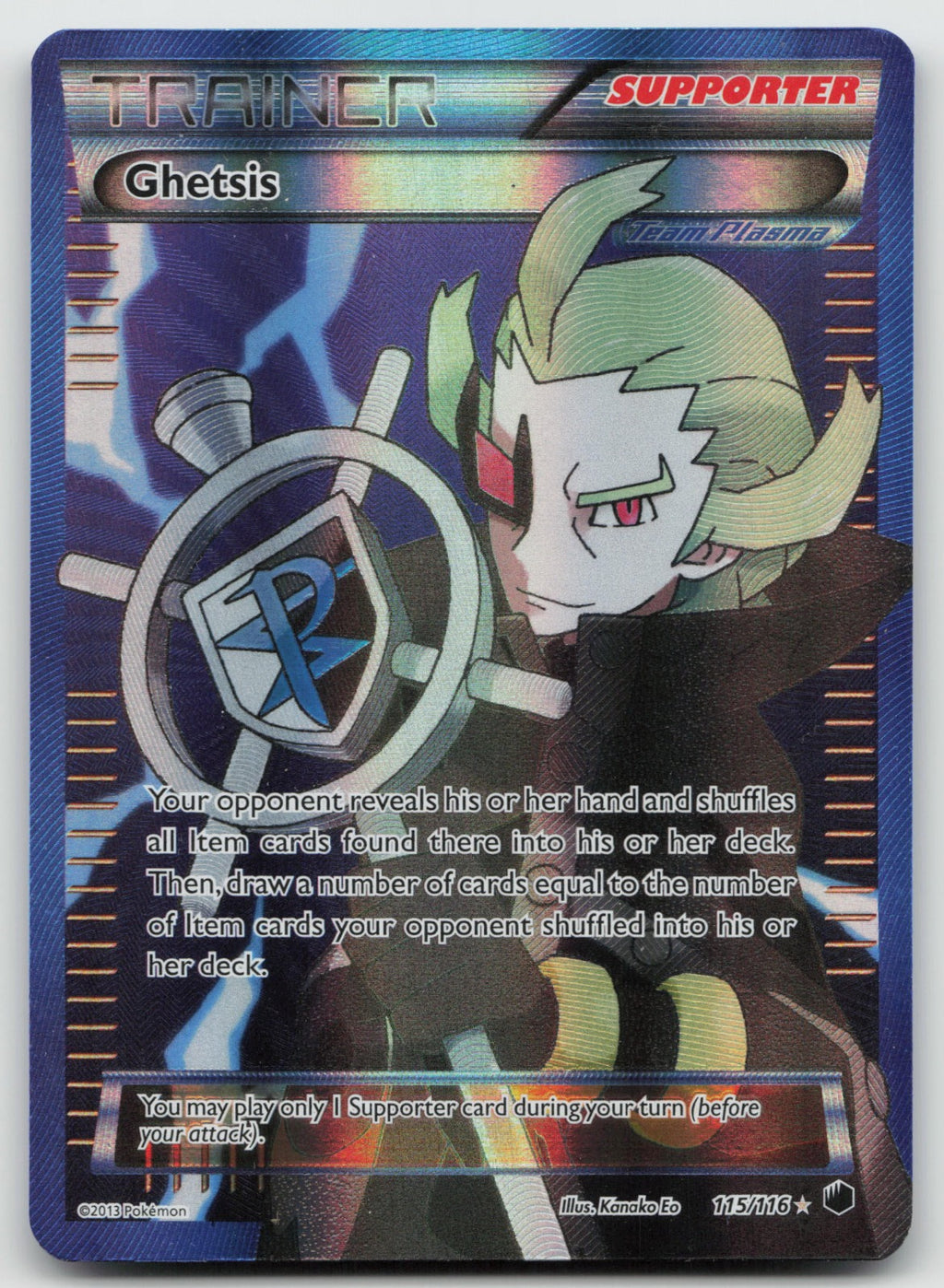 Ghetsis (Team Plasma) (Full Art) Ultra Rare Holo Plasma Freeze 115/116 LP