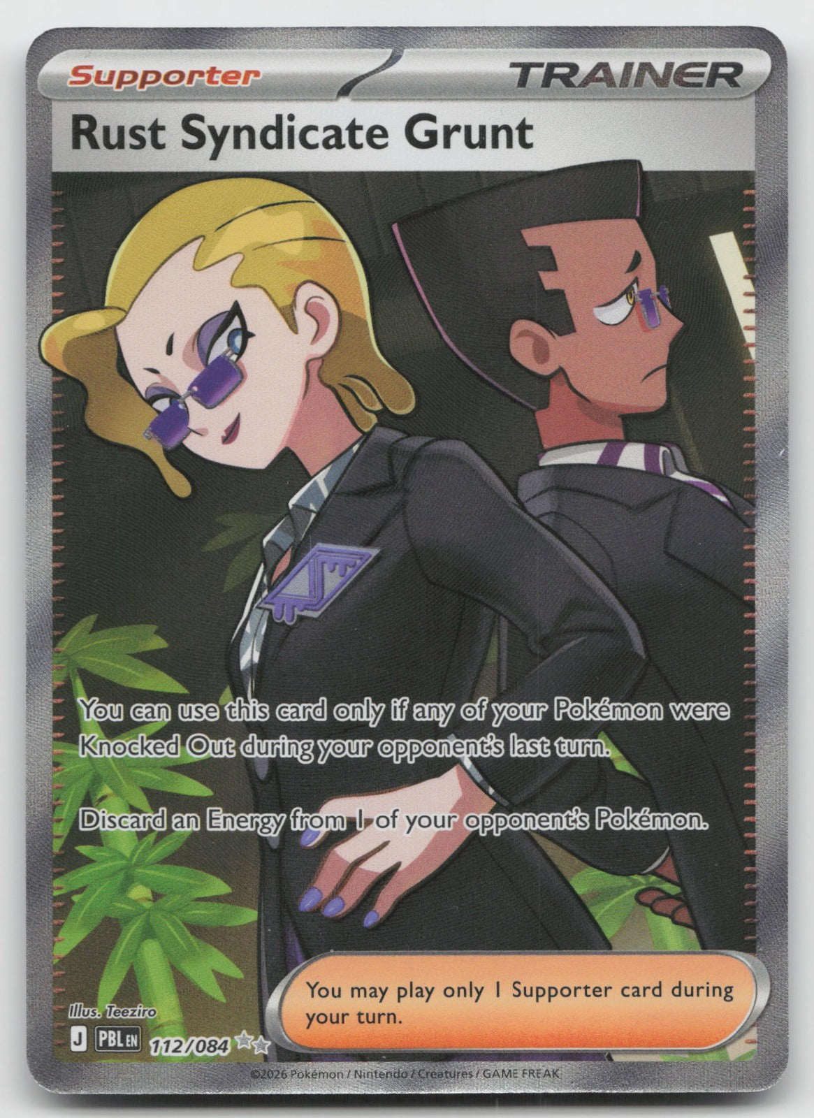 Rust Syndicate Grunt Holo Ultra Rare ME05: Pitch Black 112/084 NM
