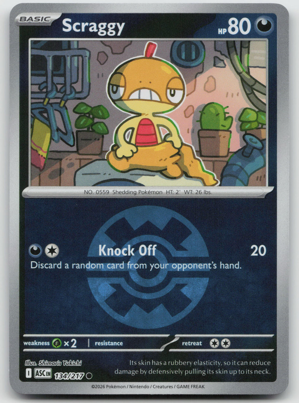 Scraggy Dusk Ball Reverse Holofoil ME: Ascended Heroes 134/217 NM