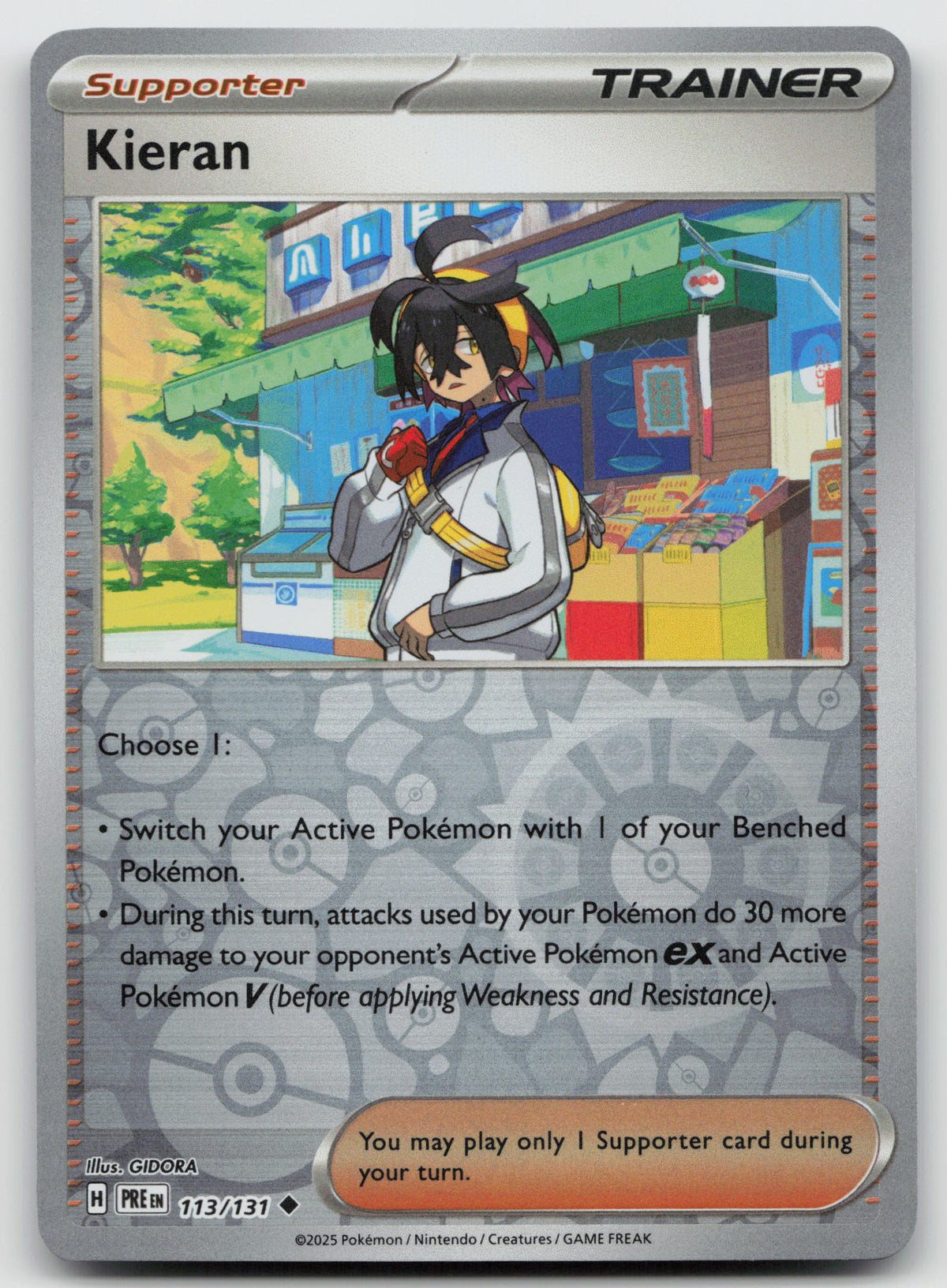 Kieran - Uncommon Reverse Holo SV: Prismatic Evolutions 113/131 NM