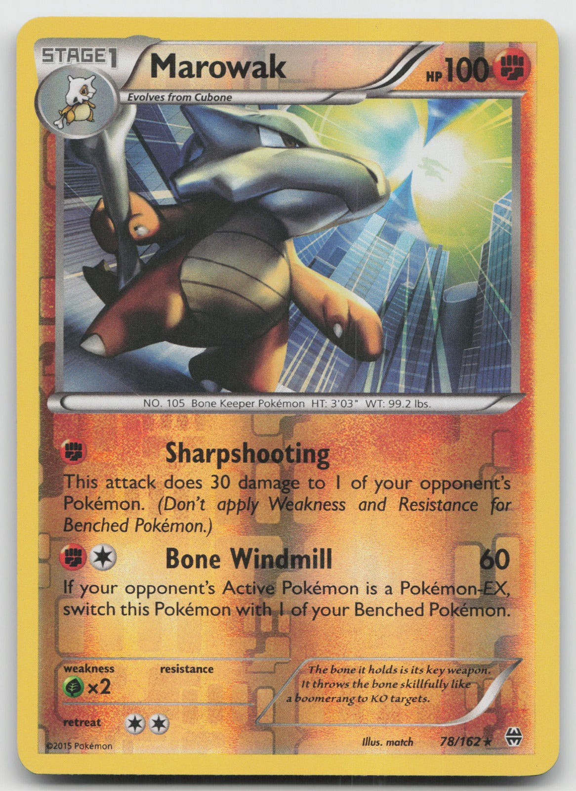 Marowak Rare Reverse Holo XY - BREAKthrough 78/162 LP