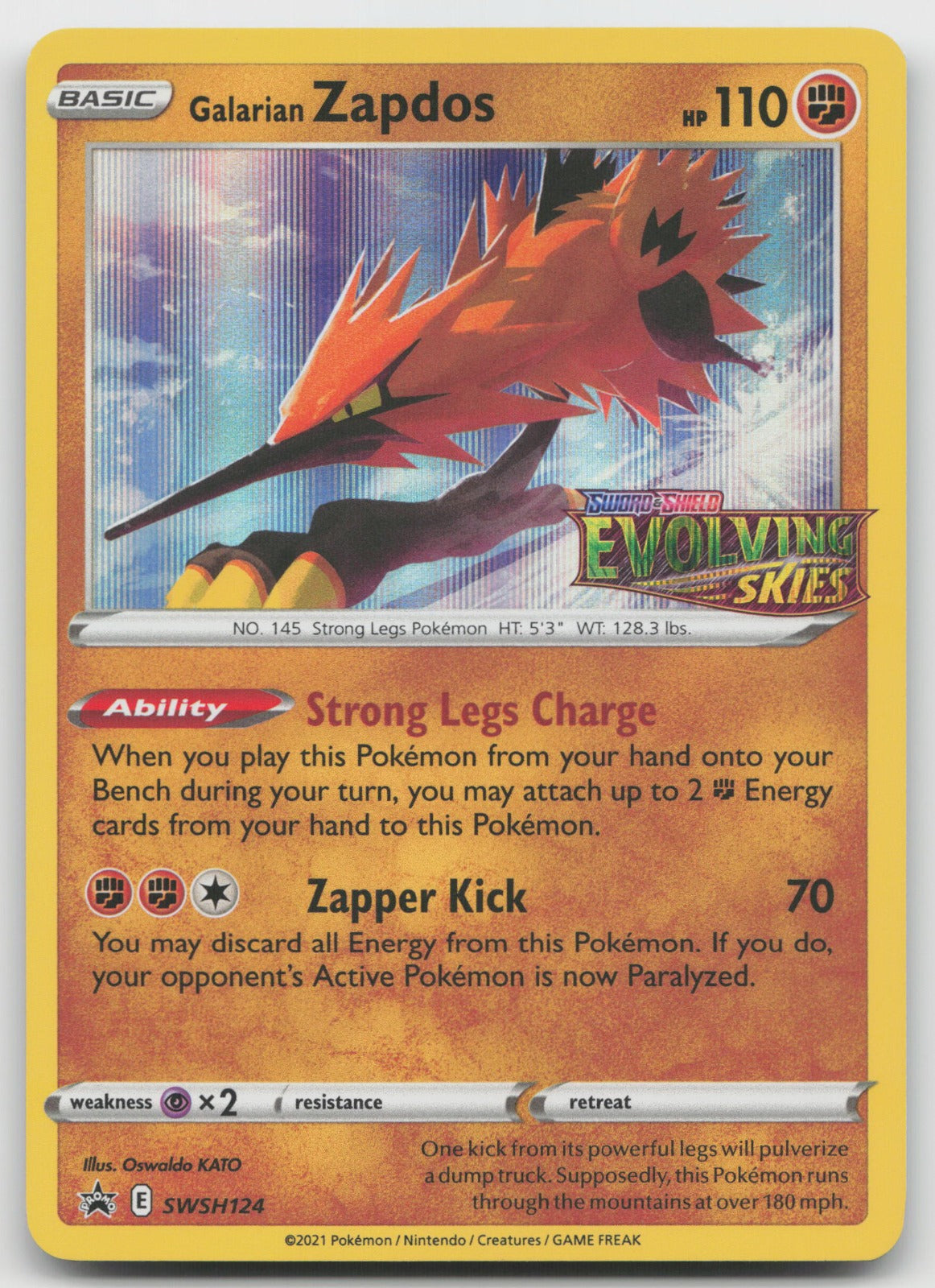 Galarian Zapdos - (Prerelease) Holo SWSH: Sword & Shield Promo Cards SWSH124 NM